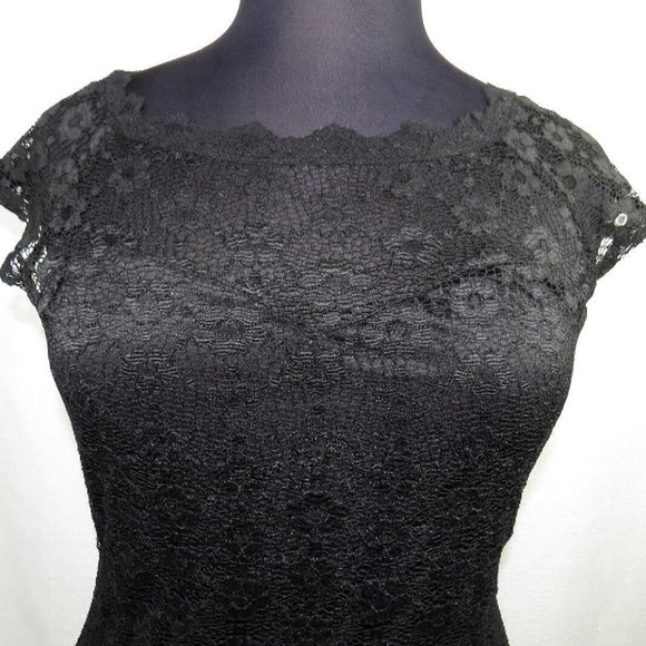 FTF Plus Size 2X Sexy Black Lace Cap Sleeve Top - Picture 2 of 10